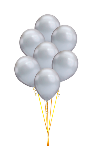 Bundle de globos de látex mini plata cromado